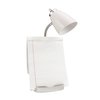 Limelights Gooseneck Organizer Desk Lamp with Holder and Charging Outlet, White LD1057-WHT